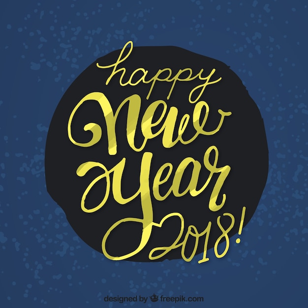 Free vector beautiful new year lettering in vintage style