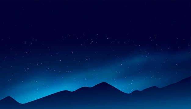 Free Vector beautiful night sky with mountain landscape for cosmos experience