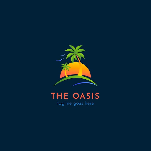 Beautiful oasis logo template