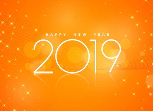 Beautiful orange 2019 happy new year background