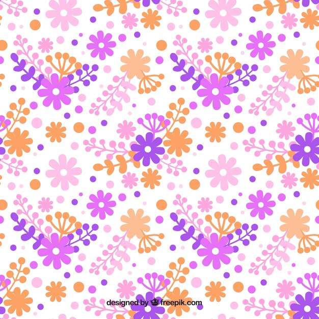 Beautiful pattern with floral decoration in flat design