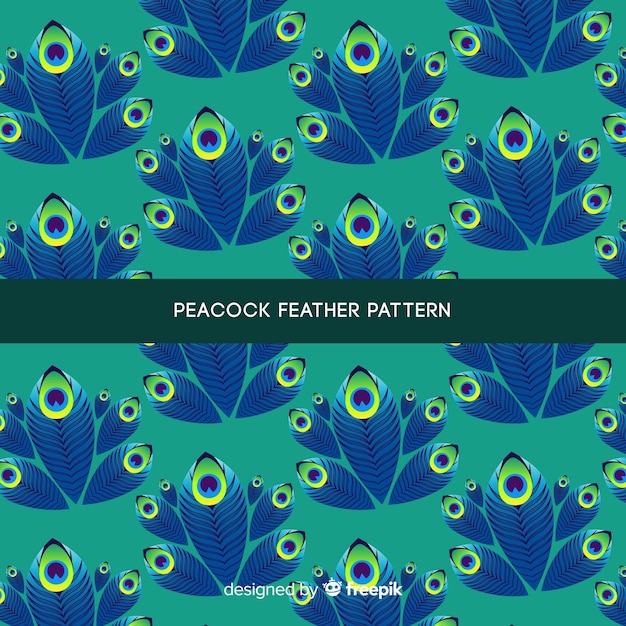 Free Vector beautiful peacock feather pattern design