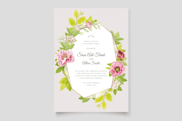 beautiful peony border  wreath and frame background design