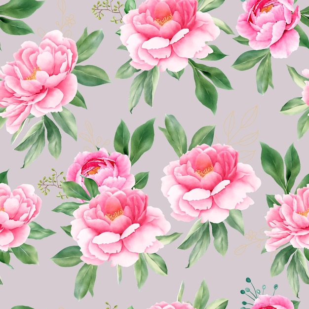 beautiful peony and roses seamless pattern