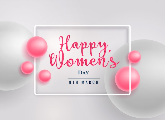 Free Vector beautiful pink pearls happy women's day background