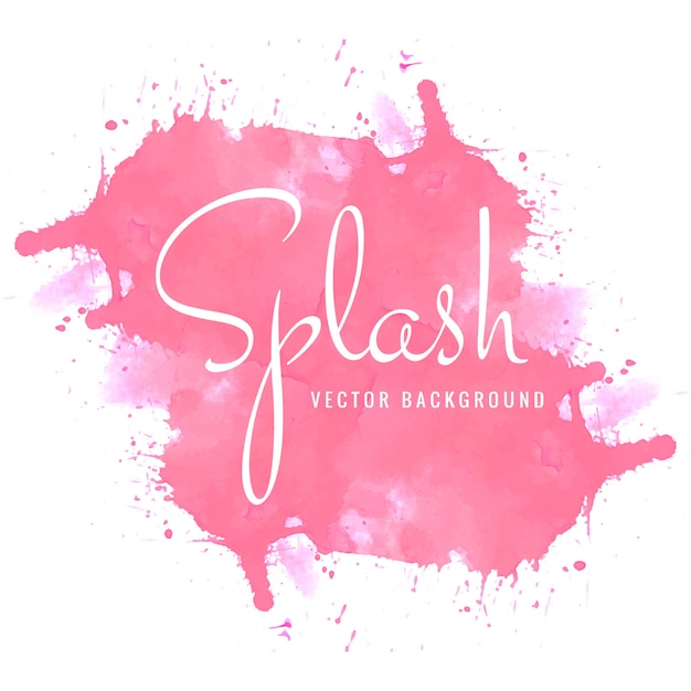 Beautiful pink watercolor splash background