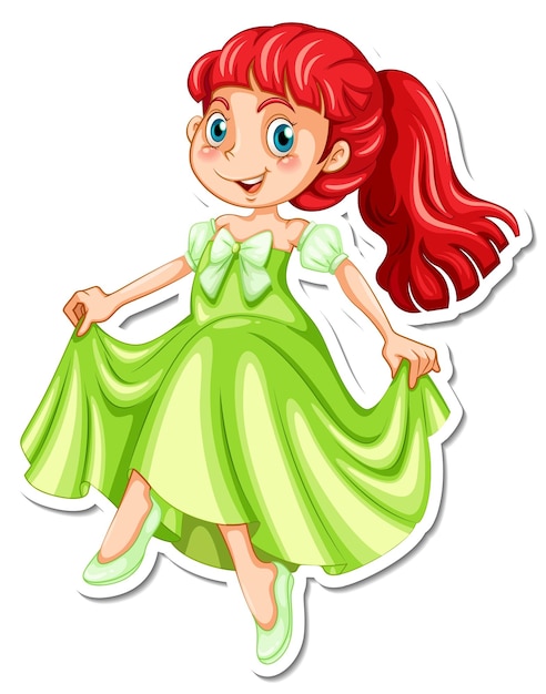 Beautiful princess cartoon character sticker