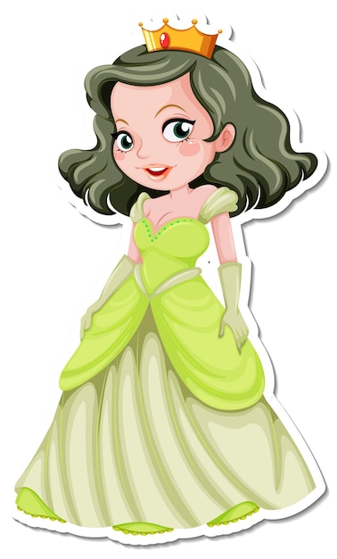 Beautiful princess cartoon character sticker