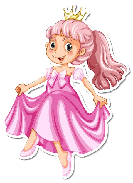 Beautiful princess cartoon character sticker