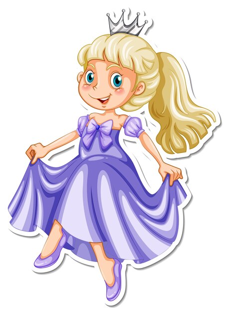 Beautiful princess cartoon character sticker