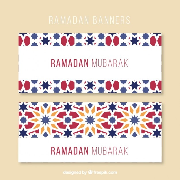 Free vector beautiful ramadan banners