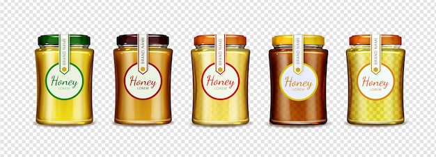 Free vector beautiful realistic jar collection