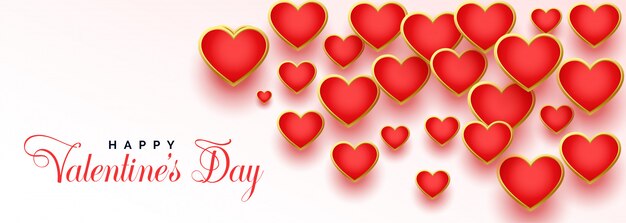 Beautiful red hearts for happy valentines day