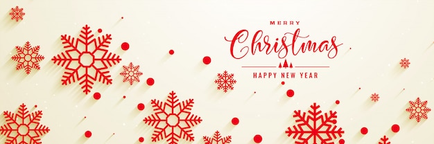 Beautiful red sbowflakes christmas banner design