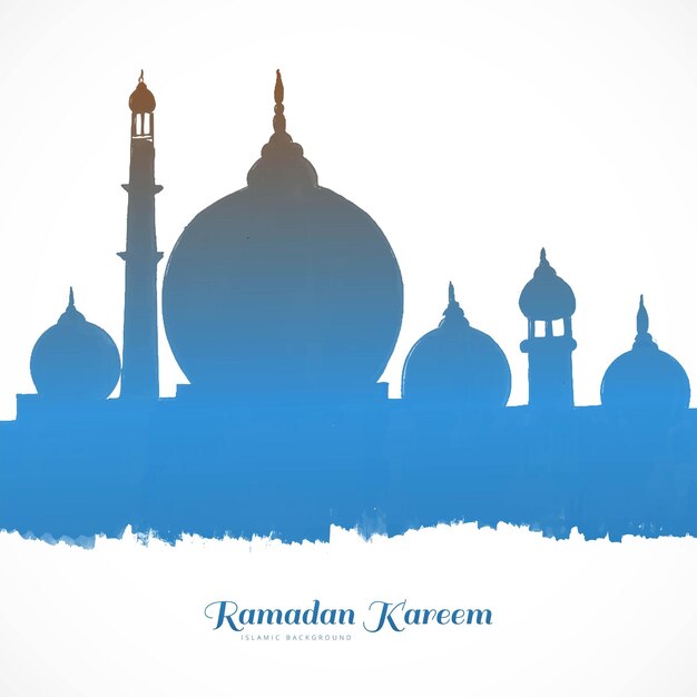 Beautiful religious ramadan kareem islamic festival mosque card design