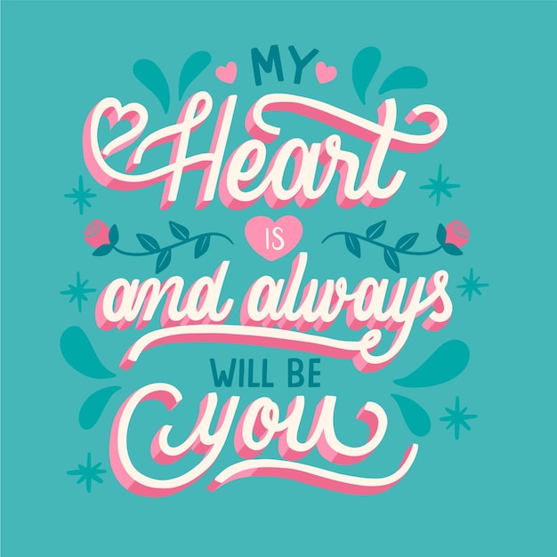 Free vector beautiful romantic lettering