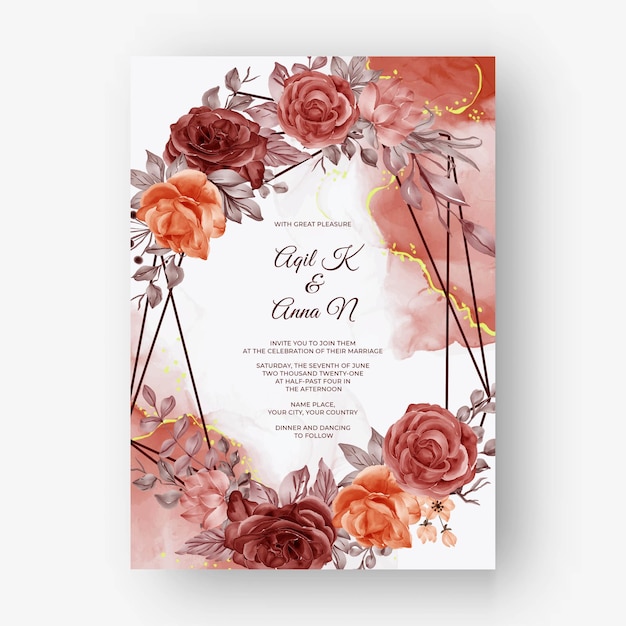 Beautiful rose frame background for wedding invitation with beige soft pastel colorBeautiful rose autumn fall frame background for wedding invitation