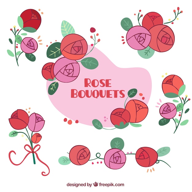 Free Vector beautiful roses for floral frames  