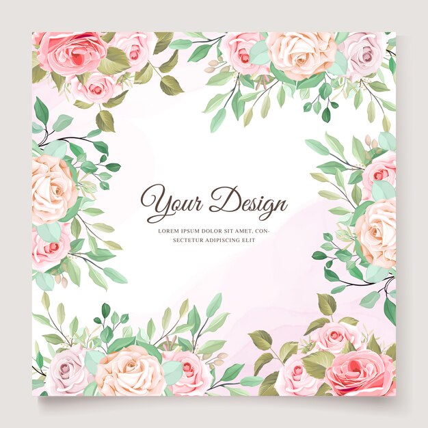 beautiful roses invitation card template