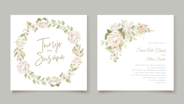 beautiful roses invitation card template