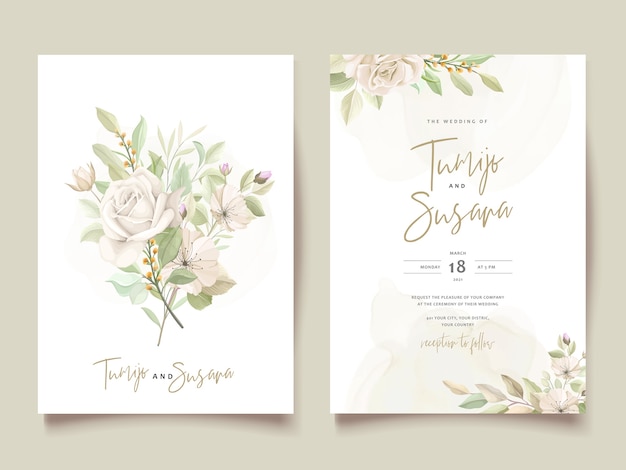 beautiful roses invitation card template