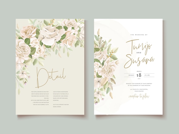 Beautiful roses invitation card template