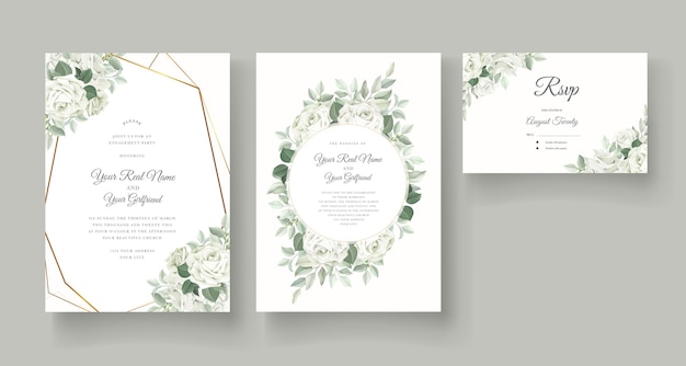 Beautiful roses invitation card template