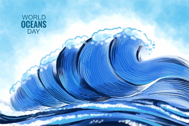 Free Vector beautiful sea waves in the ocean background