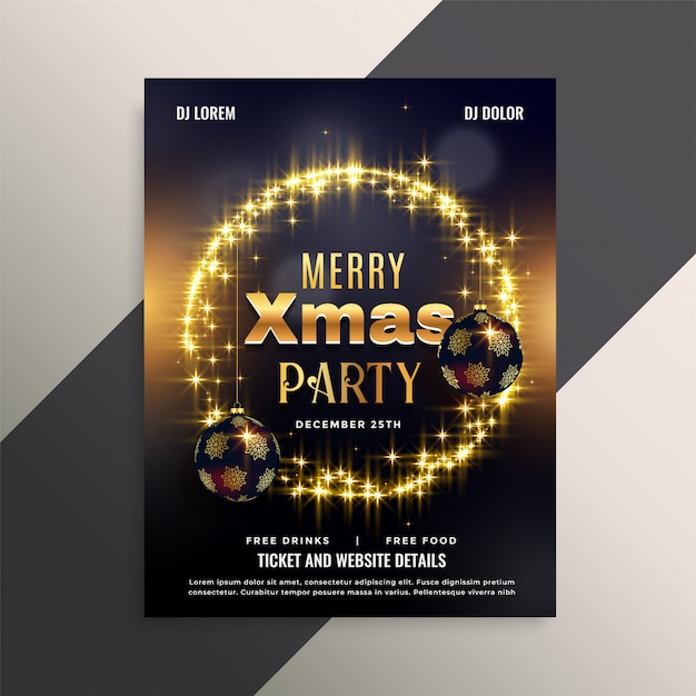 Beautiful shiny christmas flyer poster design