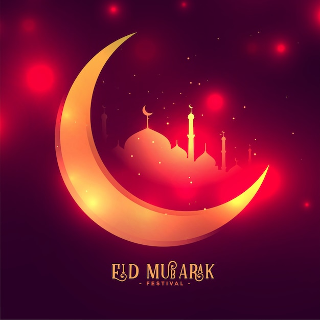 Beautiful shiny eid mubarak festival wishes background