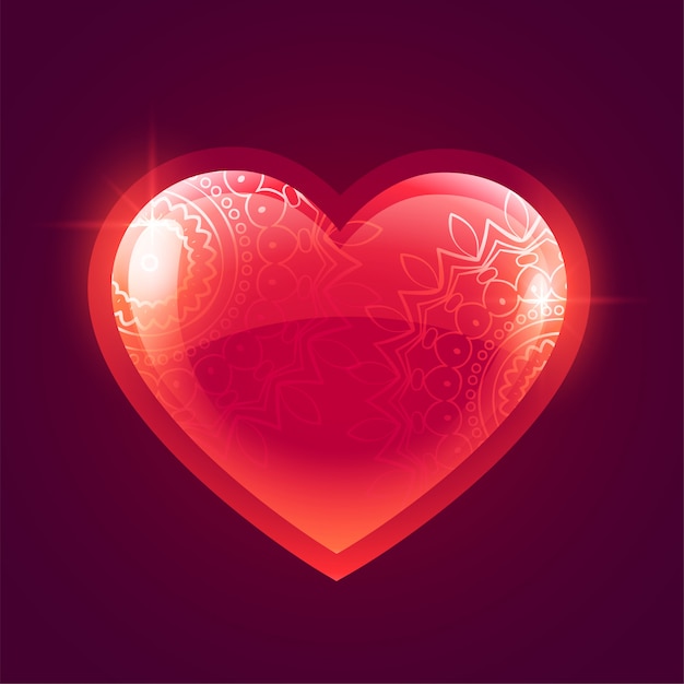 Free Vector beautiful shiny red glowing heart background