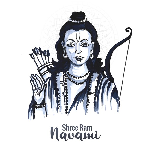 Beautiful Shri ram navami blessing wishes greeting card background