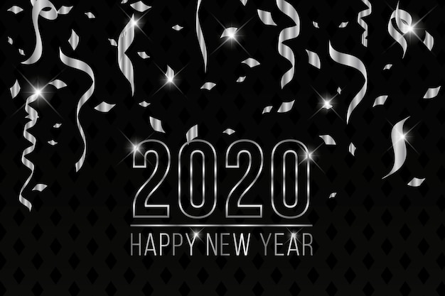 Beautiful silver new year 2020 background