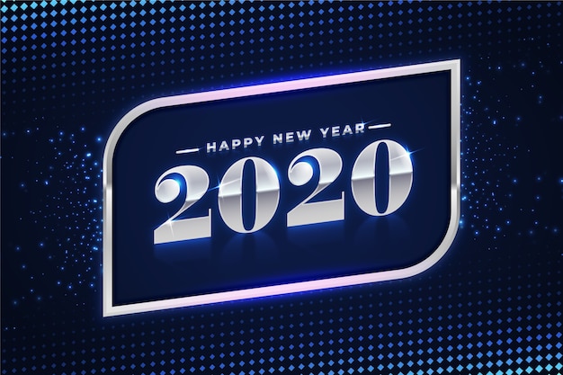 Beautiful silver new year 2020 background