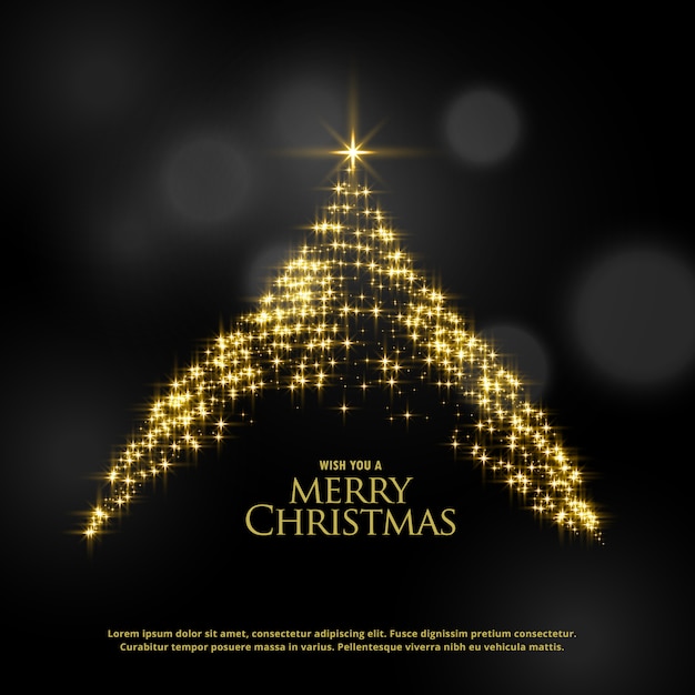 Free Vector beautiful sparkle glitter christmas tree design