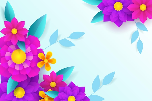 Beautiful spring background in paper style