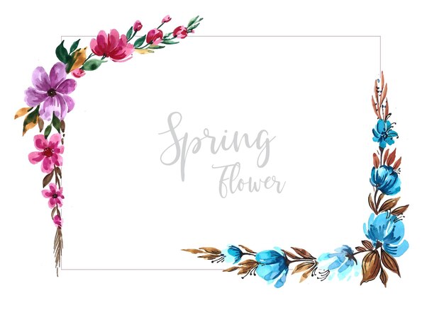 Beautiful spring flowers decoration frame design