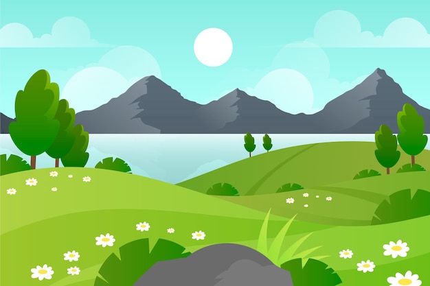 Beautiful spring landscape background