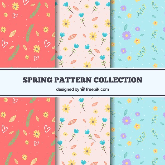 Beautiful spring pattern set