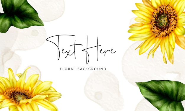 beautiful sun flower floral background template