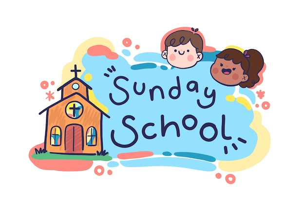 Beautiful sunday school lettering design