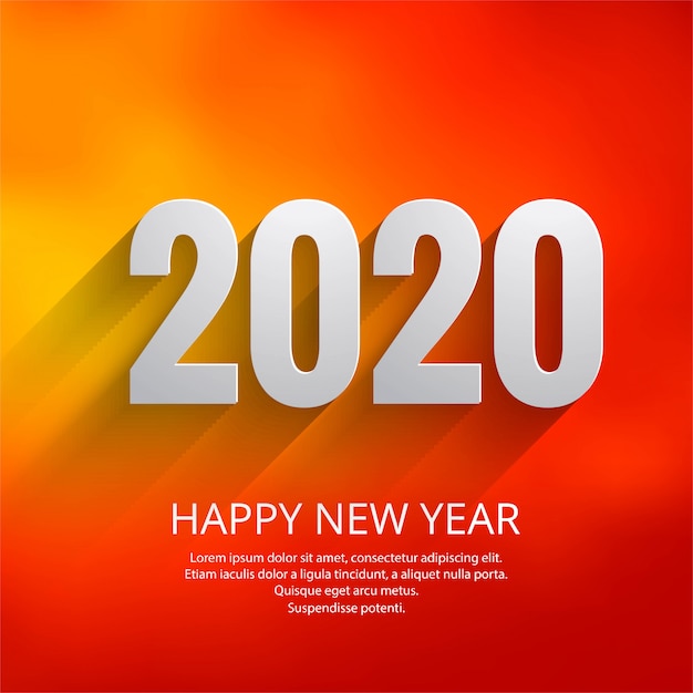 Beautiful text 2020 new year festival greeting card template