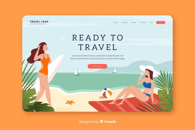 Beautiful travel landing page