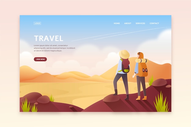 Beautiful travel landing page