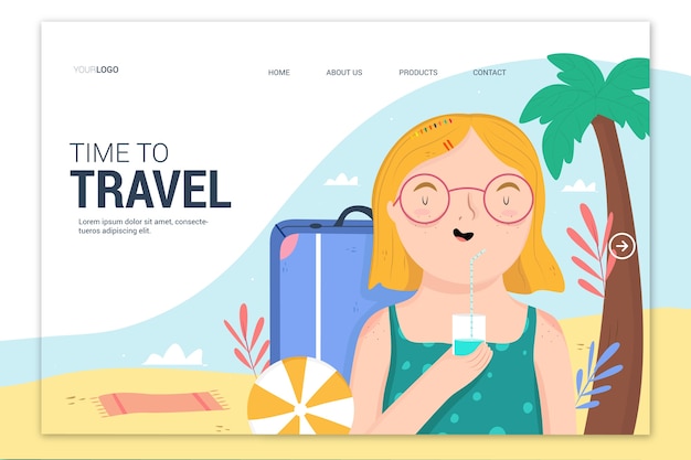 Beautiful travel landing page