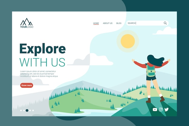 Beautiful travel landing page