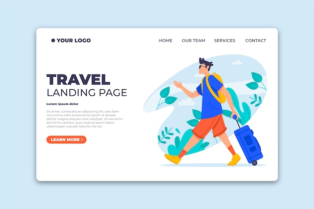 Beautiful travel landing page