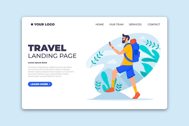 Beautiful travel landing page