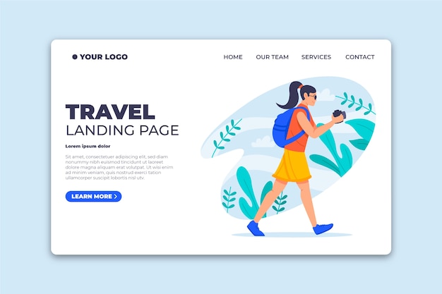 Beautiful travel landing page