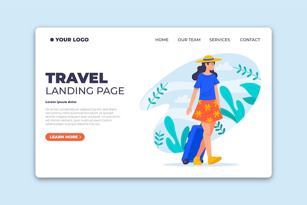 Beautiful travel landing page